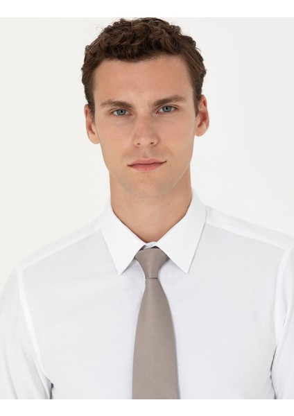 Erkek Beyaz Slim Fit Uzun Kollu Basic Gömlek 50277780-VR013 fiyatları