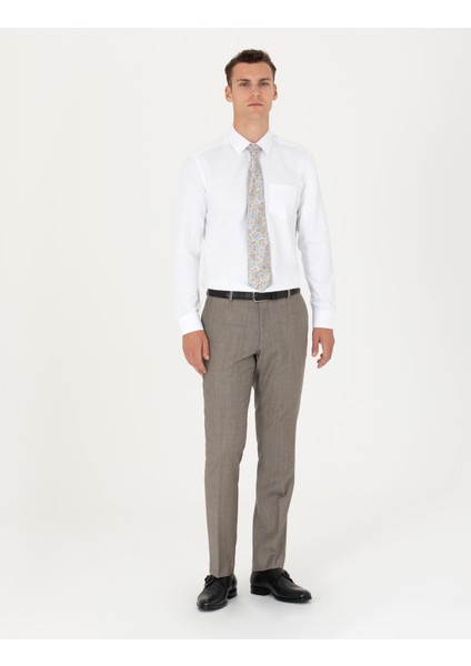 Erkek Beyaz Regular Fit Uzun Kollu Basic Gömlek 50277764-VR013