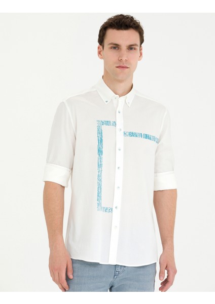 Erkek Aqua Regular Fit Uzun Kollu Gömlek 50265593-VR007