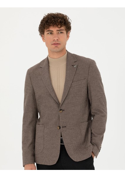Erkek Kahverengi Slim Fit Ceket 50276546-VR029 modelleri