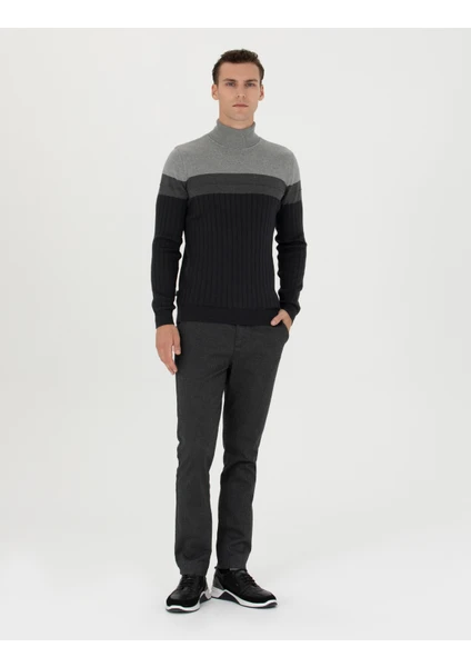 Pierre Cardin Erkek Antrasit Slim Fit Kanvas Pantolon 50278468-VR006