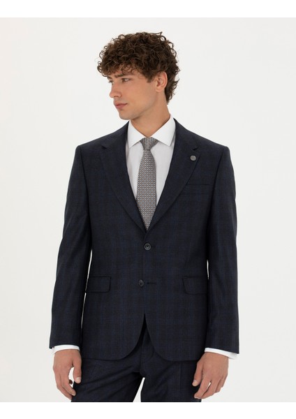 Erkek %100 Yün Lacivert Slim Fit Takım Elbise 50274246-VR033 fırsatları