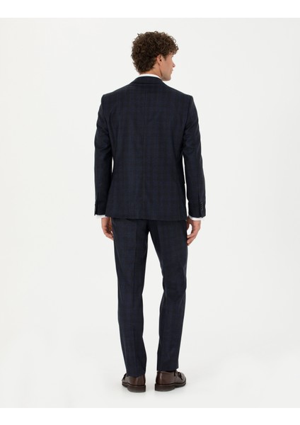 Erkek %100 Yün Lacivert Slim Fit Takım Elbise 50274246-VR033 indirimleri