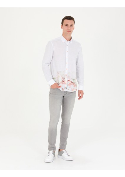 Erkek Açık Yeşil Regular Fit Uzun Kollu Gömlek 50265051-VR092