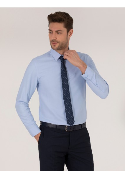 Erkek Koyu Mavi Slim Fit Oxford Gömlek 50268227-VR032