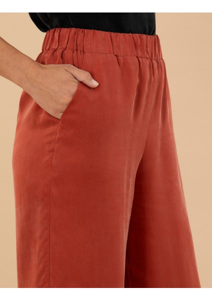 Kadın Kiremit Kupro Kumaş Loose Fit Pantolon 50273100-VR031 indirimleri