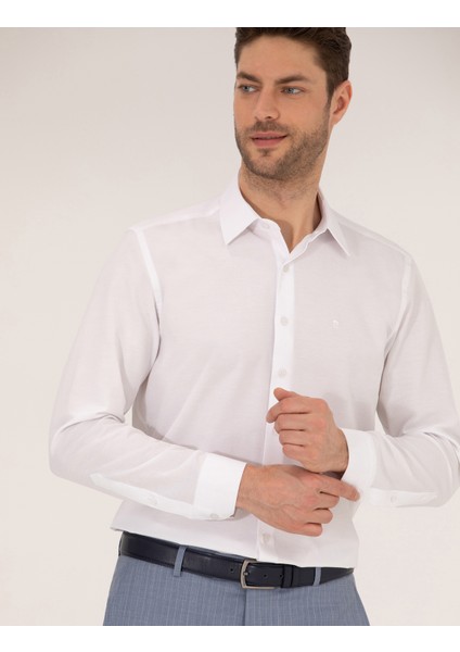 Erkek Beyaz Slim Fit Uzun Kollu Gömlek 50269448-VR013 fiyatları