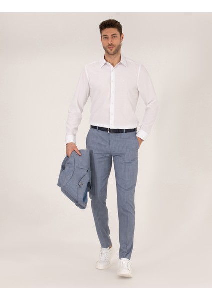 Erkek Beyaz Slim Fit Uzun Kollu Gömlek 50269448-VR013 fırsatları