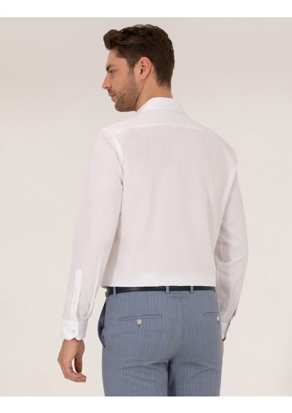 Erkek Beyaz Slim Fit Uzun Kollu Gömlek 50269448-VR013 indirimleri