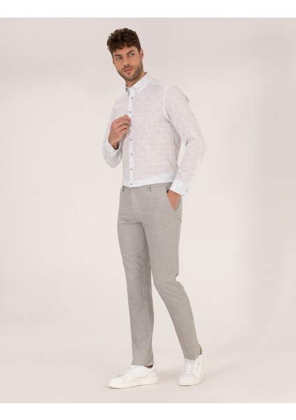 Erkek Açık Gri Slim Fit Uzun Kollu Gömlek 50265072-VR001 fırsatları