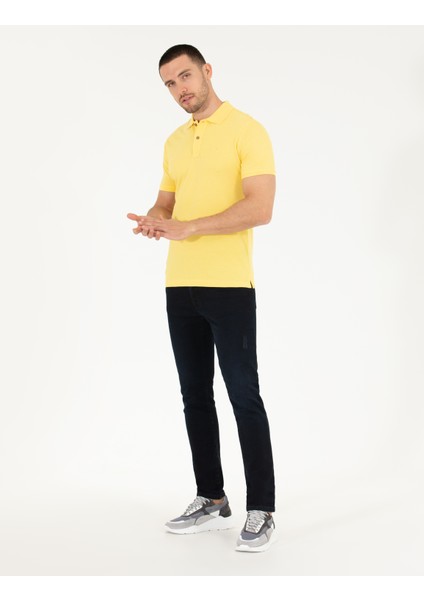 Pierre Cardin Erkek Açık Sarı Slim Fit Polo Yaka Basic Tişört 50262660-VR004