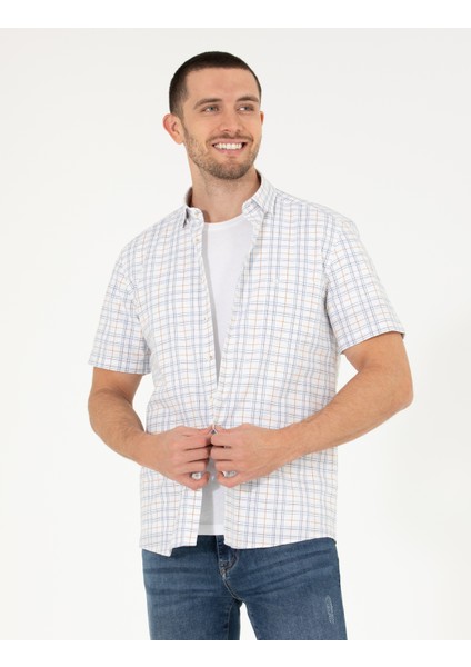 Erkek Tarçın Regular Fit Kısa Kollu Gömlek 50265006-VR191