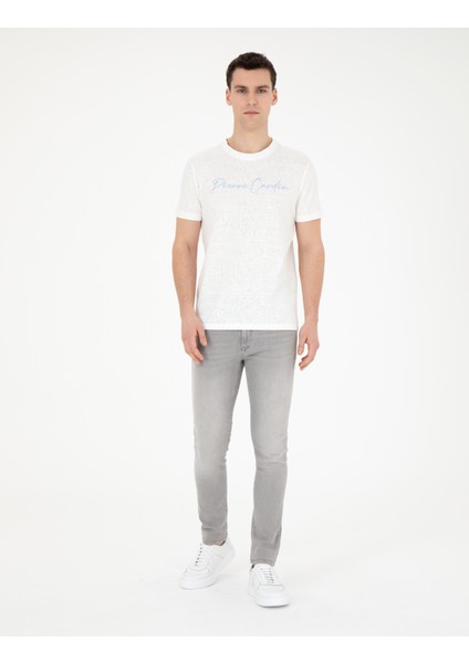 Erkek Beyaz Slim Fit Tişört 50285389-VR013 fırsatları