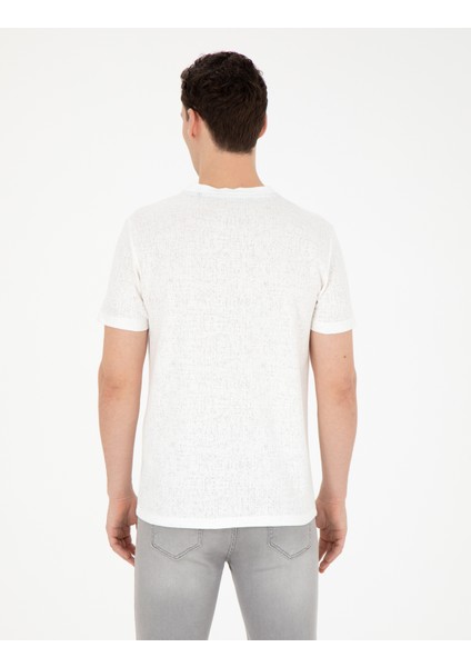Erkek Beyaz Slim Fit Tişört 50285389-VR013 indirimleri