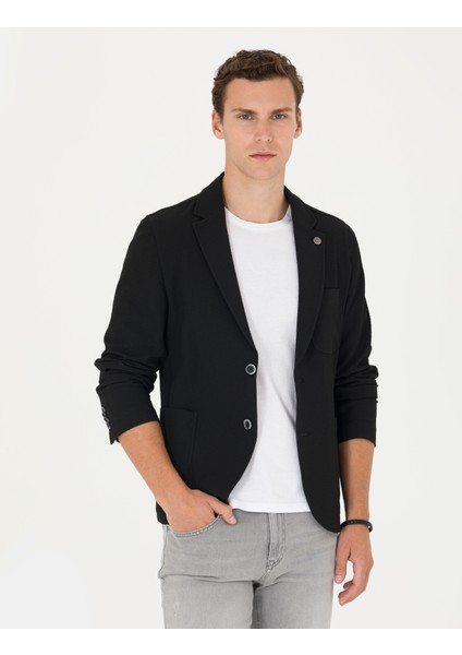Erkek Siyah Ekstra Slim Fit Blazer Ceket 50269735-VR046