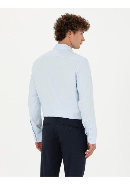 Erkek Açık Mavi Slim Fit Uzun Kollu Gömlek 50275511-VR003 indirimleri