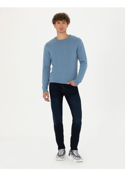 Erkek Lacivert Slim Fit Jean Pantolon 50276526-VR033