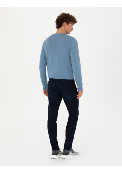 Erkek Lacivert Slim Fit Jean Pantolon 50276526-VR033 fırsatları