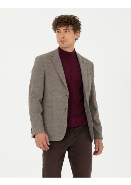 Erkek Bej Slim Fit Ceket 50276546-VR011