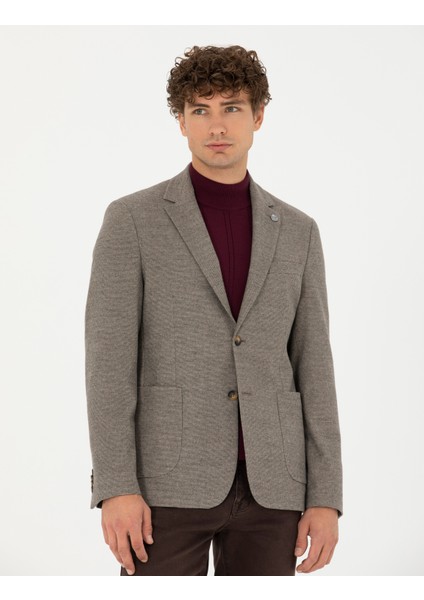 Erkek Bej Slim Fit Ceket 50276546-VR011