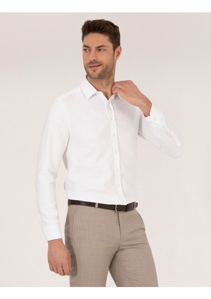 Erkek Beyaz Slim Fit Oxford Gömlek 50268227-VR013