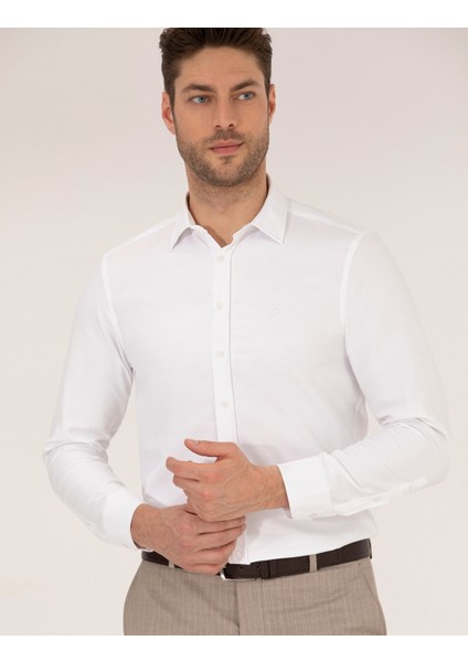 Erkek Beyaz Slim Fit Oxford Gömlek 50268227-VR013 fiyatları