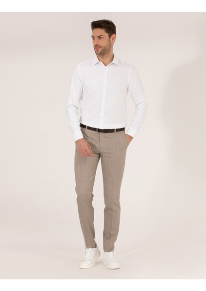 Erkek Beyaz Slim Fit Oxford Gömlek 50268227-VR013 fırsatları