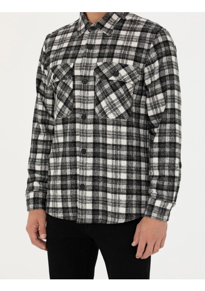Erkek Siyah Oduncu Oversize Gömlek 50274651-VR046