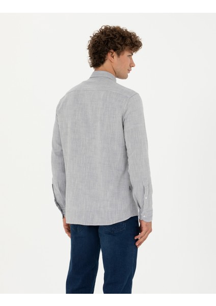 Erkek Mavi Regular Fit Uzun Kollu Gömlek 50278180-VR036 indirimleri