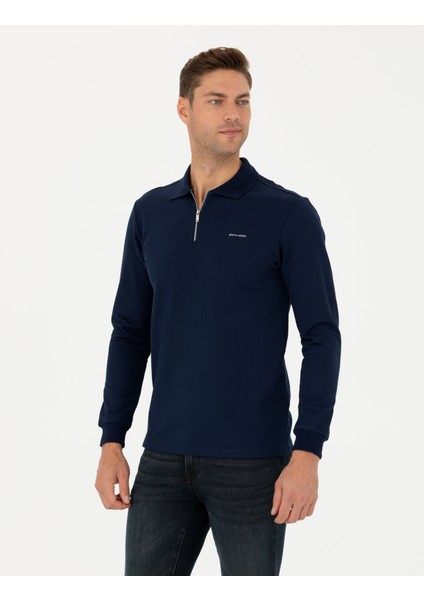 Pierre Cardin Erkek Lacivert Regular Fit Sweatshirt 50273897-VR033