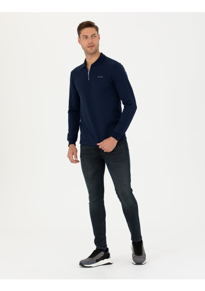 Pierre Cardin Erkek Lacivert Regular Fit Sweatshirt 50273897-VR033