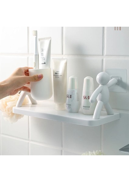 Beyaz Stil Banyo Duvar Rafı Hiçbir Matkap Kozmetik Depolama Köşe Rafları Vantuz ile Wc Şampuan Tutucu Raf Mutfak Organizatör (Yurt Dışından) fırsatları