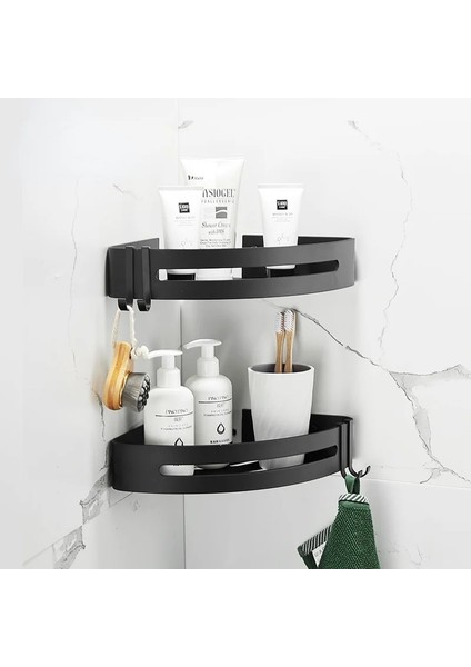 Şerit-A-1 Katman Stili Banyo Raf Organizatör Duş Depolama Köşe Rafları Duvara Monte Alüminyum Tuvalet Şampuanı Tutucu Hiçbir Matkap Banyo Aksesuarları (Yurt Dışından)