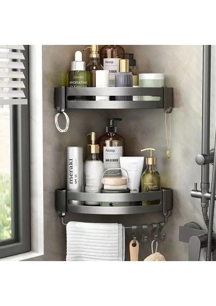 Dikdörtgen Havlu Askısı Stili Taupe Banyo Rafları Köşe Raf Duvara Monte Banyo Sabunu Çeyiz Raf Banyo Şampuanı Tutucu Banyo Aksesuarları (Yurt Dışından) fırsatları