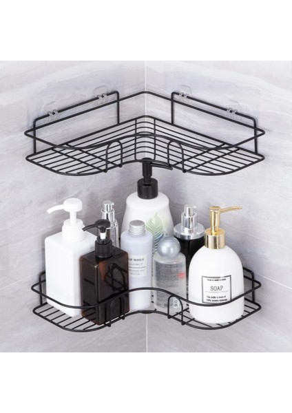 Açık Gri Tarzı Banyo Rafı Mutfak Düzenleyici Raflar Köşe Çerçeve Demir Duş Depolama Rafı Şampuan Tutucu Banyo Aksesuarları (Yurt Dışından)