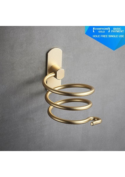 Altın A Tarzı Saç Kurutma Makinesi Tutucu Duvara Monte Organizatör Spiral Standı Tutucu Raf Alüminyum Banyo Raf Depolama Banyo Aksesuarı Duvar Rafı (Yurt Dışından)