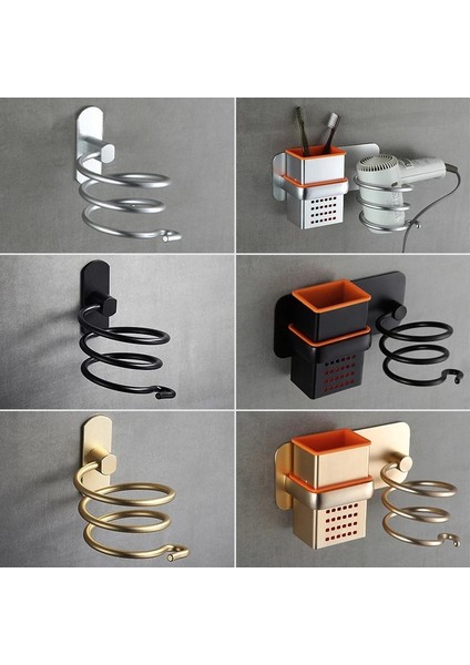 Altın A Tarzı Saç Kurutma Makinesi Tutucu Duvara Monte Organizatör Spiral Standı Tutucu Raf Alüminyum Banyo Raf Depolama Banyo Aksesuarı Duvar Rafı (Yurt Dışından) fiyatları