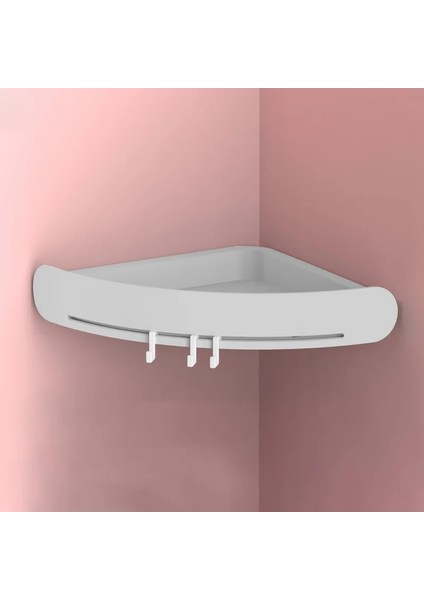 Açık Gri Tarzı Plastik Banyo Raf Organizatör Snap Up Köşe Raf Caddy Banyo Köşe Raf Duş Depolama Duvar Tutucu Şampuan Tutucu (Yurt Dışından)