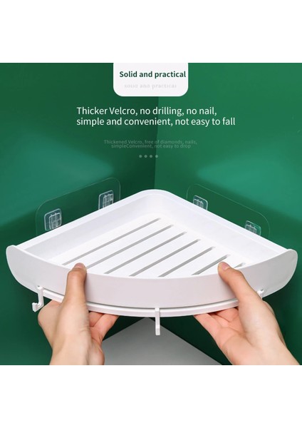 Açık Gri Tarzı Plastik Banyo Raf Organizatör Snap Up Köşe Raf Caddy Banyo Köşe Raf Duş Depolama Duvar Tutucu Şampuan Tutucu (Yurt Dışından)