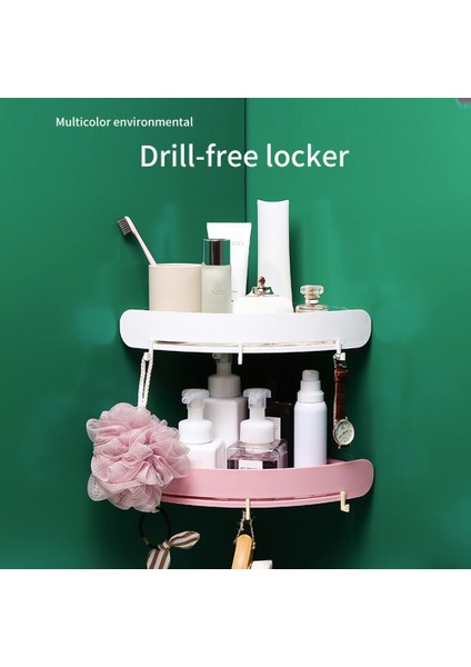 Açık Gri Tarzı Plastik Banyo Raf Organizatör Snap Up Köşe Raf Caddy Banyo Köşe Raf Duş Depolama Duvar Tutucu Şampuan Tutucu (Yurt Dışından)