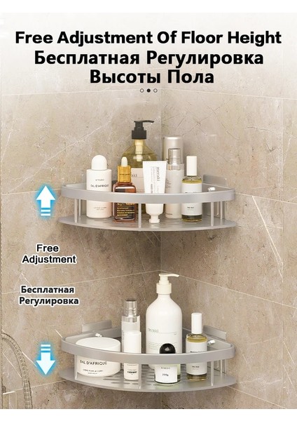 A2-Gümüş Tarzı Banyo Rafları Köşe Alüminyum Tuvalet Üçgen Havlu Saklama Duvar-Çivisiz Duş Raf Raf Banyo Aksesuarları Duvar Rafı (Yurt Dışından)