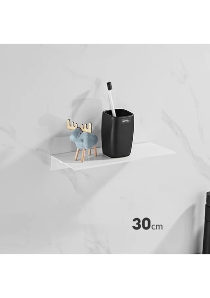 Beyaz 30CM Tarzı Fırçalanmış Altın Siyah Beyaz Banyo Depolama Rafı cm Modern Banyo Rafları Mutfak Duvar Raf Ev Aksesuarları (Yurt Dışından)