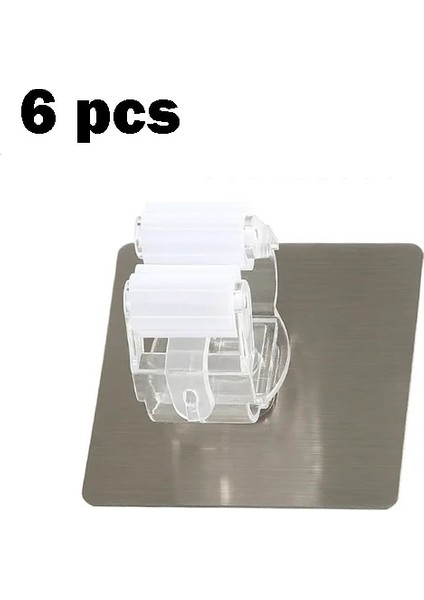 Beyaz 6 Adet Tarzı Et Yapışkanlı Çok Amaçlı Duvara Monte Paspas Organizatör Tutucu Rackbrush Süpürge Askı Kancası Mutfak Banyo Güçlü Kancalar (Yurt Dışından)