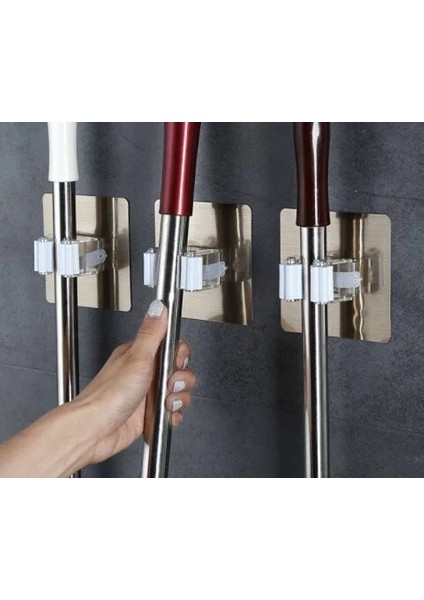 Beyaz 6 Adet Tarzı Et Yapışkanlı Çok Amaçlı Duvara Monte Paspas Organizatör Tutucu Rackbrush Süpürge Askı Kancası Mutfak Banyo Güçlü Kancalar (Yurt Dışından) fırsatları