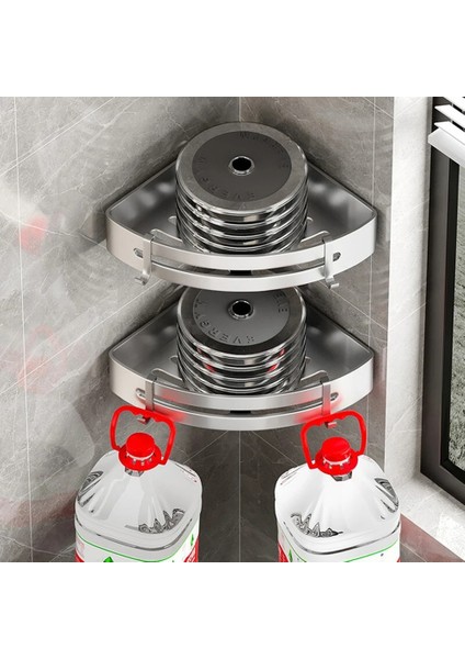 Kare Siyah Tek Stil Vıloyı Banyo Rafları Duvara Monte Hiçbir Matkap Alanı Alüminyum Duş Köşe Caddy Depolama Rafı Çok Katmanlı Mutfak Düzenleyici Raf (Yurt Dışından)
