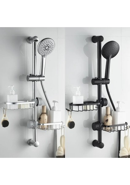 Sabunluk Stili Banyo Mutfak Rafı Alüminyum Tek Katmanlı Duş Sepeti Depolama Rafı Ayarlanabilir Musluk Drenaj Raf Banyo Aksesuarları (Yurt Dışından) modelleri