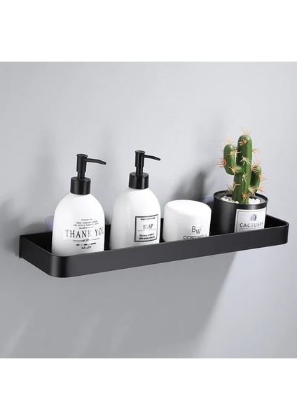 40CM Siyah Tarzı Banyo Rafı Banyo Duş Rafı Alüminyum Siyah Banyo Köşe Rafı Duvara Monte Siyah Alüminyum Mutfak Depolama Tutucusu (Yurt Dışından)