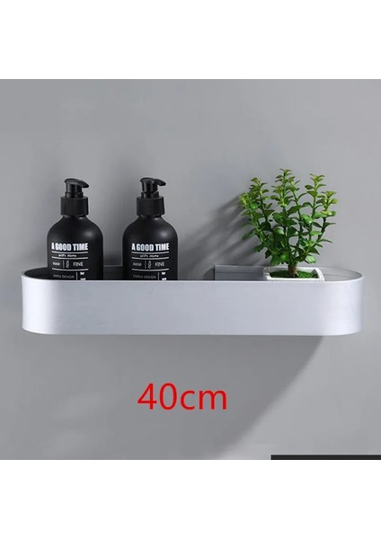 40CM Gümüş Tarzı Siyah Banyo Rafı cm Mutfak Duvar Rafları Duş Sepeti Depolama Rafı Havlu Çubuğu Bornoz Kancaları Banyo Aksesuarları (Yurt Dışından)