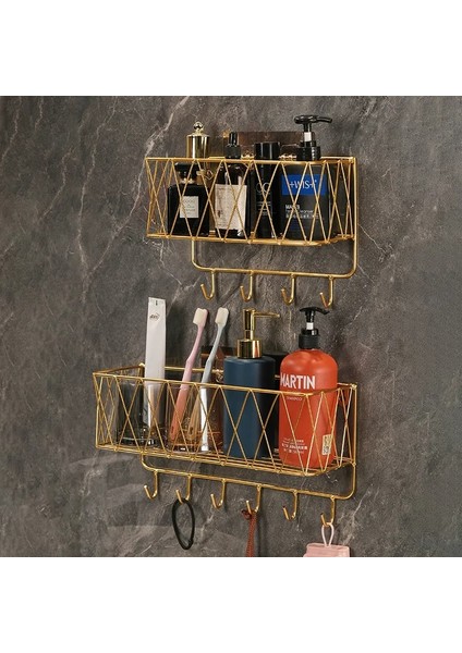 Altın L Tarzı Banyo Rafı Duvara Monte Hiçbir Matkap Şampuan Rafları Yüzen Tutucu Depolama Kozmetik Sepeti Raf Organize Banyo Aksesuarları (Yurt Dışından) fiyatları