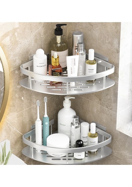 F1-Siyah Tırnaksız Stil Banyo Rafları Köşe Alüminyum Tuvalet Üçgen Havlu Saklama Duvar-Çivisiz Duş Raf Raf Banyo Aksesuarları Duvar Rafı (Yurt Dışından)